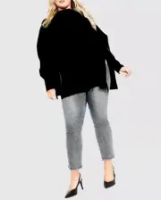 CITY CHIC Refinity Riley Cape in Black Plus Size Medium/18 NWT [RRP $199.95]