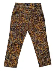 Cotton On Sammi Capri Crop Stretch Pants Zebra Olive Orange Black Zip Button 6