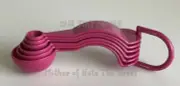 NEW Tupperware Measuring Spoons Set Dark Hot PINK Embossed D Ring Cups Baking