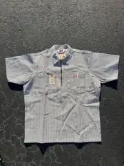 Vintage NWT Ben Davis Hickory Collard Striped Short Sleeve Shirt Size Large