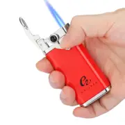 Galiner Single Jet Flame Windproof Cigar Lighter refillable Butane Gas Red Metal