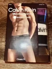 Calvin Klein 3-Pair Mens Low Rise Trunk Underwear Polyester Microfiber (B) ~ XL