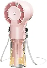 USB Rechargeable 1200mAh Battery Hand-held Spray Fan Four Speed Wind Regulation Small Spray Fan ABS Handheld Misting Fan, pink