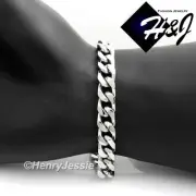 7.5"--11"MEN's Stainless Steel 9mm Silver Cuban Curb Link Chain Bracelet*B140