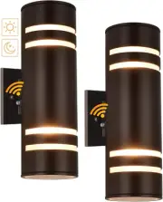 Dusk to Dawn Outdoor Light Fixture 2PC Aluminum Waterproof Porch up down Lantern