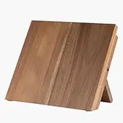 Magnetic Wood Knife Block Oblique Knife Dock Kitchen Scissor Holder Strongly Magnetic Rubber Wood Storage Shelf(Wood color)