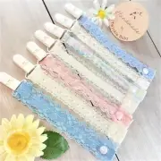 Lace Pacifier Clip Binky Holder Dummy Chain Soother Baby Baptism Christening