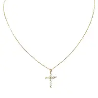 在飛比找Yahoo奇摩購物中心優惠-SOPHIE DESCHAMPS 珍珠十字架金項鍊