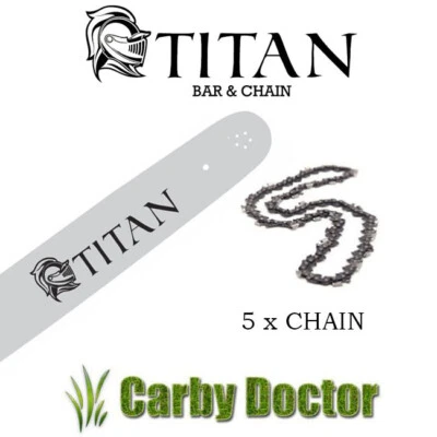 TITAN 20" BAR & 5 CHAIN COMBO 3/8” .058” 72DL FOR HUSQVARNA 272 285 371 372 395