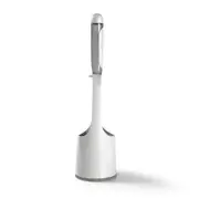 Dispenser Toilet Brush and Holder Set Soft TPR Bristles Bathroom Cleaning