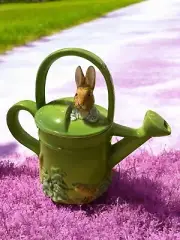 Schmid Peter Rabbit Watering Can Musical Teapot Beatrix Potter Easter Cottontail