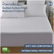Dreamaker Cotton Fitted Mattress Breathable Protector All Season King Single