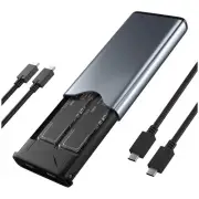 3X(M.2 SATA NVME Dual Protocol SSD Enclosure Dual Bay SATA&NVME SSD Case3605