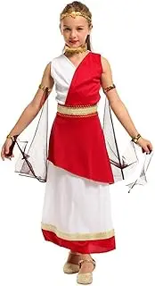 Dressy Daisy Roman Greek Goddess Halloween Costume Dress Toga God Outfit Set with Laurel Headband for Toddler Little Girls