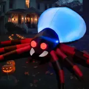 8FT Halloween Inflatables Outdoor Decorations Giant Spider Decorations with LED