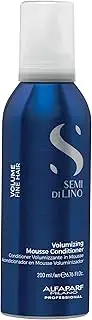 Alfaparf Milano Semi Di Lino Volumizing Mousse Conditioner - Adds Body, Hydrates and Protects - Anti-Frizz Foam, Adds Brilliant Shine - 6.76 oz