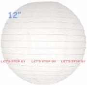 6 White 12" Paper Chinese Lantern Lamp Shade Wedding Party Decoration Supplies
