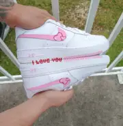Nike Air Force 1 Womens /GS White Custom Multi Size AF1 Valentines Day