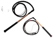 10% OFF on Bundle of 2 Cowhide Stock whips Equestrian Professional bullwhip