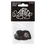 Dunlop 482P50 Tortex Pitch Black Jazz III Guitar Picks, .50mm, 12-Pack
