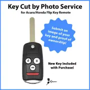 -Key Cut by Photo- Service for Acura Flip Key Car Remote Driver 2 Mem MLBHLIK-1T
