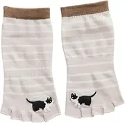 [TINEASUR] Socks 3 Pairs of Stylish Open Toe Socks Soft Breathable Low Girls Dog Pattern Summer Socks