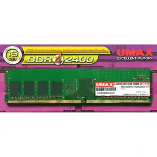 UMAX DDR4 2400 16GB 1024x8 桌上型記憶體