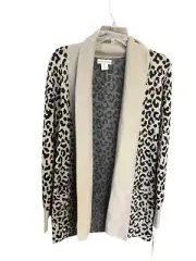 Yet Again Animal Print Open Cardigan Sz L NWT
