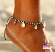 Fashion Bohemian Jewelry Anklet Turquoise Shell Tassel Ankle Chain Retro 1878
