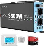 3500 W / 7000 W Inverter 12 V to 230 V Pure Sine Wave Voltage Converter Power Inverter with 2 AC Sockets, Type-C & USB Ports, LCD Screen Remote Control, for Motorhome, Caravans