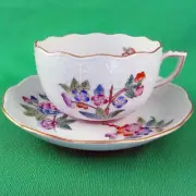 HEREND QUEEN VICTORIA Older Version Demi Tasse Cup & Saucer NEW NEVER USED