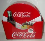 Coca Cola Collectible 6 Pc Coaster Set with Standing Metal Holder