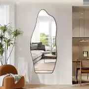 Irregular Unique Shaped Mirror, Large Asymmetrical Mirror, Black Frame Cloud Mir