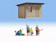 NOCH HO Scale At the Pond (building & figures)