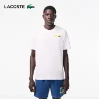 在飛比找momo購物網優惠-【LACOSTE】男裝-水洗效果Lacoste 印花短袖T恤