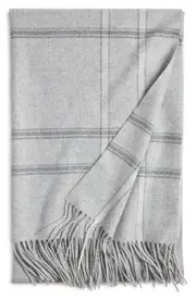Nordstrom Plaid Wool & Cashmere Throw Blanket in Grey James Plaid at Nordstrom One Size