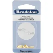 Beadalon Cord Ends – Gold Plate 5/Pkg - 2wards Polymer Clay & Crafts