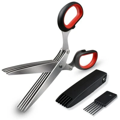 5 Blade Herb Scissors Kitchen Herb Shears Cutter Multipurpose Cutting Shear w...