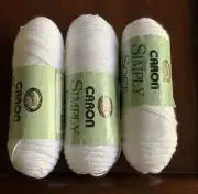 4-Skeins Caron Simply Soft Yarn 6 oz #9701 White