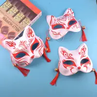 在飛比找蝦皮購物優惠-狐狸面具 Tiktok 古風面具折扇女日本螢火蟲森林動漫狐狸