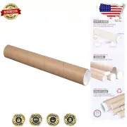 3" x 12" Durable Kraft Mailing Tubes with Caps - Perfect for Shipping & Storage