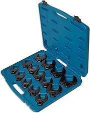 Laser 4713 Crows Foot Wrench Set 1/2" 14pc, Black,Chrome