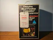 VINTAGE NEW FONDUE(CAQUELON) POT YELLOW OPEN BOX SWITZERLAND