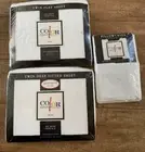 Twin Deep White Color Classics by Stevens Sheet Set flat fitted 2 pillowcases