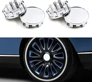4PCS Wheel Center Caps for Rims, Snap-in Plastic Wheel Center Hub Cap Cover, Universal Car Accessories (Outer 54MM/2.13 Inch, Inner 45MM/1.75 Inch) (Silver)