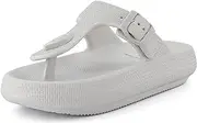 [CUSHIONAIRE] Women's Flo thong recovery cloud pool slide sandal with +Comfort