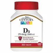 21st Century Vitamin D, 10,000 IU 110 Tabs (Pack of 3)