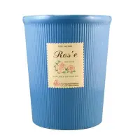 在飛比找Yahoo!奇摩拍賣優惠-玫瑰 簡約時尚 垃圾桶 中M 23×28cm 全新 藍色 淺