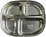 Panda Ear Stainless Steel Plates, Stainless Steel Divided Plates and Utensils Toddl Supplies, for Baby Weaning Led for Kids,