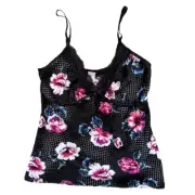 Bras N Things Black Floral Cami Top And Shorts Set Size 12 Brand New With Tag